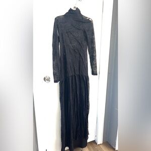 Anthropologie AFRM Black Long Sleeve Lace Maxi Dress